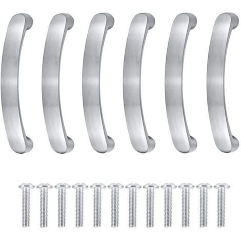 6-teiliges Set: Küchenschrankgriffe, Schrankgriffe, Küchenschranktürgriffe, Schubladengriffe, gebürstete Schrankgriffe, für Schlafzimmer- und Badezimmermöbel (Mitte zu Mitte 96 mm) (1/4)