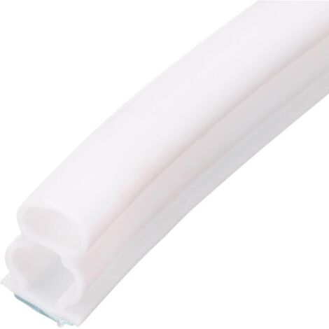 6 m D-förmiger Türdichtungsstreifen aus Gummi für Tür- und Fensterrahmen, selbstklebender wasserdichter Dichtungsstreifen für 8,9–11,4 cm Lücke, weiß (1/4)