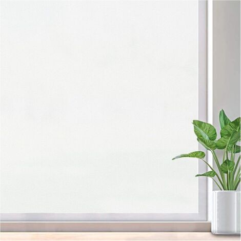 Weiße, blickdichte Fensterfolie mit Milchglaseffekt, selbsthaftende, statisch haftende Milchglasfolie für Zuhause und Büro, 45 x 200 cm