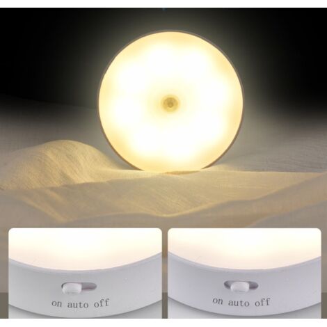 2er-Pack wiederaufladbare Nachtlichter mit Bewegungsmelder, automatisches LED-Wandnachtlicht, Kinder-Nachtlichtlampe für Babyschlafzimmer, Wohnzimmer, Garage, Badezimmer und Flur, Warmweiß