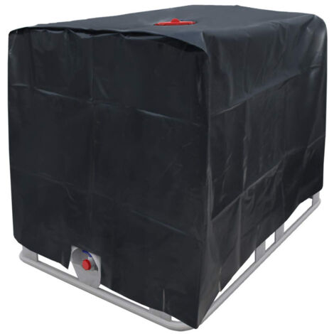 Wassertankabdeckung, 1000L IBC-Tankabdeckung, Wasserbehälter-Schutzabdeckung, staubdicht, UV- und regenfest, 120 x 100 x 116 cm (schwarz)