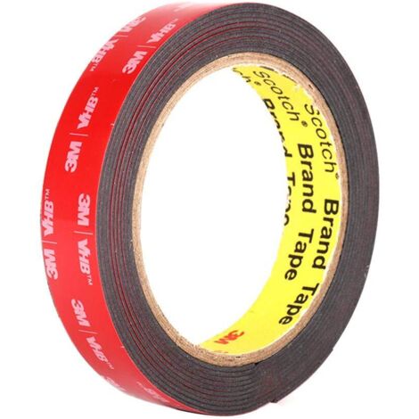 Extra starkes doppelseitiges VHB-Klebeband zur Befestigung, wasser- und temperaturbeständig, 1,5 cm x 5 m x 1,1 mm dick (1/5)