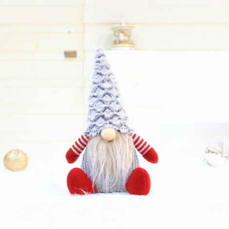 Weihnachtswichtel, Plüschwichtel für schwedische Weihnachtsdekorationen, Weihnachtsplüschpuppen, skandinavische Weihnachtsmann-Dekorationen, Weihnachtselfen-Puppenornament (Grau 201925) (1/3)