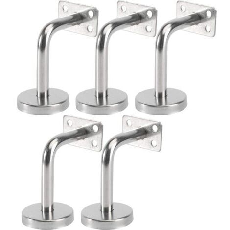Set mit 5 Edelstahl-Handlaufstützen – Wandmontierte Handlaufstützen für Innen- und Außentreppen, Holztreppengeländer, Treppengeländer (6 x 8 x 5 cm/2,7 x 3,1 x 2,0 Zoll)