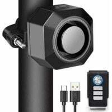 USB-wiederaufladbarer Anti-Diebstahl-Fahrradalarm, kabelloser Motorradalarm mit Montagehalterungen, Autoalarm mit einstellbarer Empfindlichkeit, Gerät mit Fernbedienung für Roller, Elektroroller-Fahrr