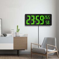 Digitale Wanduhr LED – Großes Display Mit Temperatur – Batteriebetrieben, Leise – Für Wand Oder Tisch