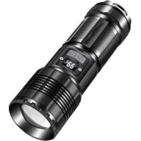 Lampe Torche LED Ultra Puissante, Batterie Intégrée de 6000 mAh avec Indicateur d'alimentation numérique à LED, adaptée au camping, aux urgences