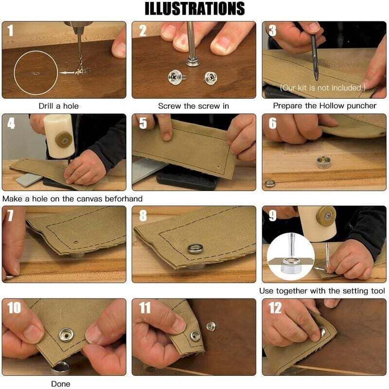 Raguso 4 Pezzi Stampo Per Stampo Con Bottone A Scatto Argento Acciaio - Foto 3