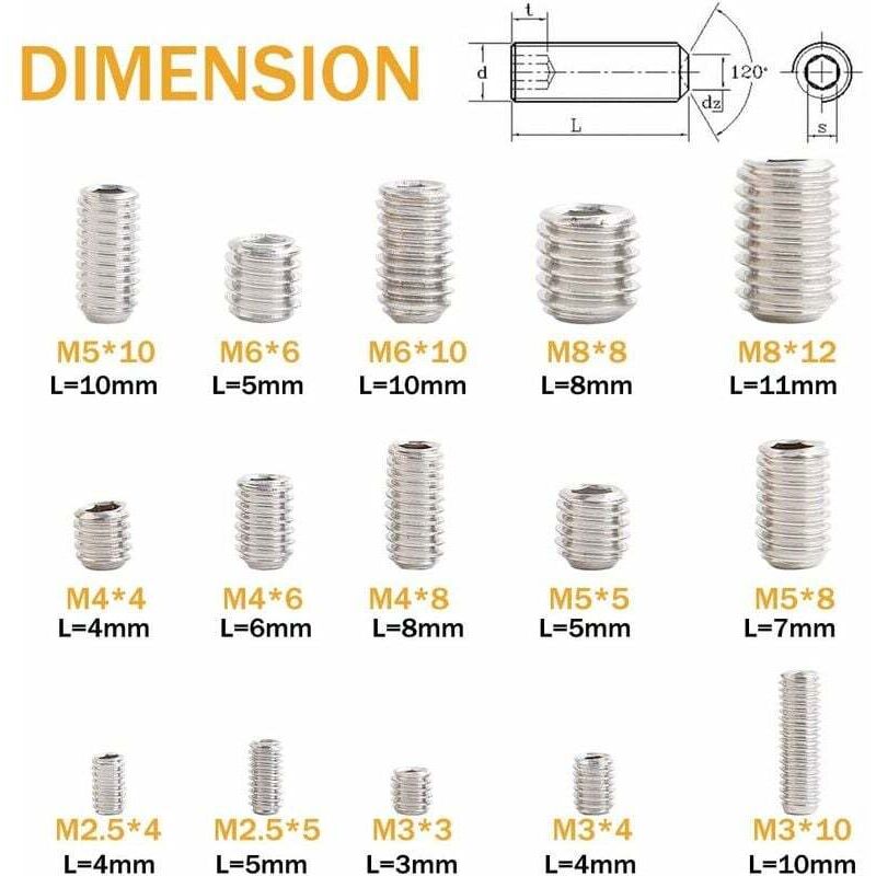 Mardatt Kit Viti Universali Per RC Da 502 Pezzi – Viti Esagonali M3 E M4 In Acciaio Inox Con Dadi, Rondelle E Strumenti – Per Auto E Camion Scala 1/8, 1/10, 1/12, 1/16 - 3