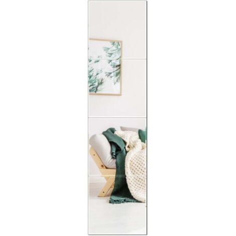 Adesivo per specchio in vetro ultra sottile da 30 cm x 30 cm x 1,5 mm, confezione da 4 specchi da parete adesivi, specchio antideflagrante ad alta definizione