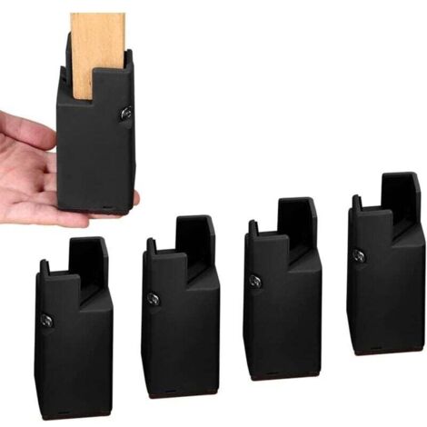 Nero - Rialzo regolabile per letti e mobili con clip a vite, rialzo per divani, tavoli e sedie da 4" per impieghi gravosi, adatto a gambe di sedie da 0,8" a 1,6".