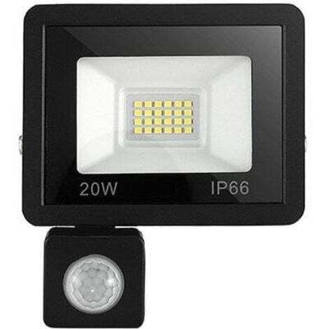 Faretto LED da esterno 20W con sensore di movimento 6500K, IP66 con sensore di movimento, lampada di sicurezza, per giardino, patio, prato, festa, 180-240V
