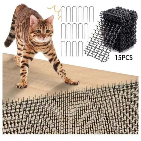 Tappetino anti-gatto da 12 pezzi, punta anti-gatto, cane con spina, barriera anti-gatto per esterni, tappetino repellente per gatti, potente anti-gatto per esterni, griglia anti-gatto, tappetino repel (1/4)