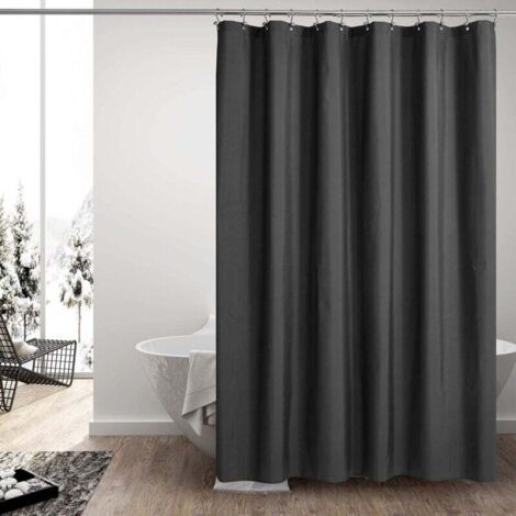 Tenda Doccia Impermeabile In PEVA Tinta Unita 180x180 Cm Con Ganci – Grigio, Elegante E Antiumidità Per Il Bagno
