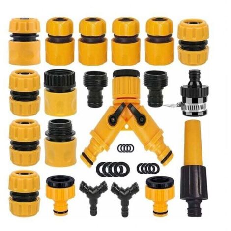 Set di 20 connettori per tubi da giardino, adattatori per tubi da giardino, divisori per tubi a Y, connettori universali per tubi da giardino (1/4)