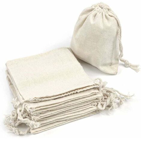 Confezione da 50 sacchetti in cotone con coulisse regolabile, sacchetto regalo, sacchetti in tessuto per artigianato, sacchetto in tessuto per materiali di pittura, sacchetto di compleanno