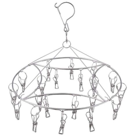 (20 mollette - 1 confezione) Stendibiancheria in acciaio inossidabile per biancheria intima, lingerie, vestiti per bambini e piccoli articoli da bucato (1/4)
