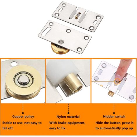 10 Pulegge In Nylon Per Porte Scorrevoli | 23 Mm Con Staffa In Acciaio Inox, Per Armadi E Finestre - copertina