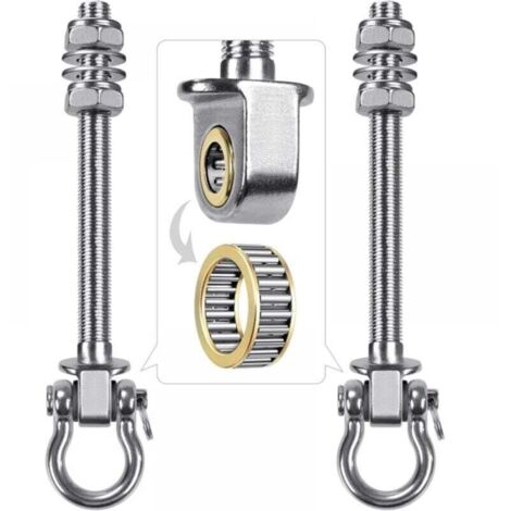 Confezione da 2 ganci per altalena con cuscinetto in acciaio inossidabile 304 per travi in legno e metallo, perfetti per appendere amache, altalene da yoga, altalene da veranda