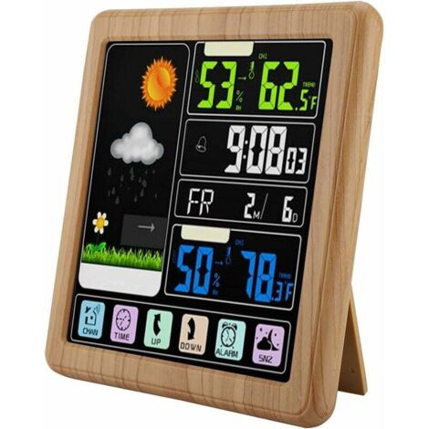 Stazione Meteorologica Wireless Con Schermo Colorato – Termometro Interno/Esterno, Orologio Atomico, Previsioni, 3 Canali