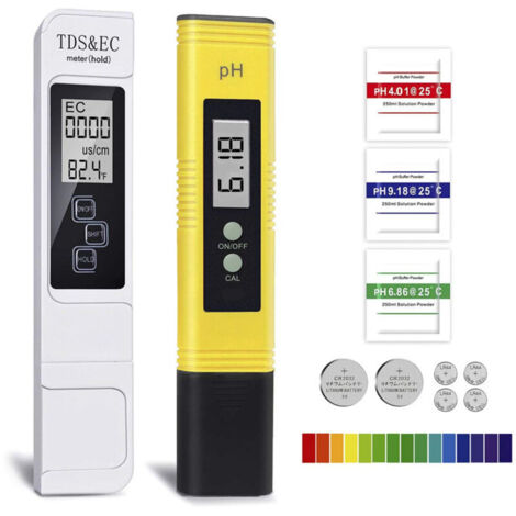 Tester elettronico del pH, TDS, pH, EC, temperatura, set 4 in 1 per piscina, acquario, sistema di osmosi inversa, laboratorio (1/4)