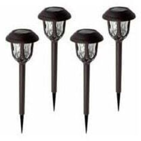 Solar Beacon - Set di 4 luci solari decorative per giardino (luce calda)