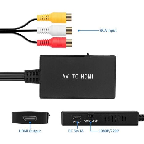 Convertidor De Audio Y Video De Micro HDMI A HDMI Adaptador Escalador