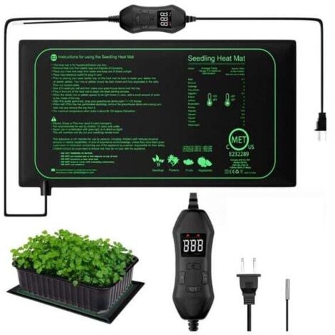 Tappetino riscaldante per piante da 50 W con regolatore di temperatura, serra di germinazione impermeabile, accelera la germinazione dei semi, tappetino riscaldante per rettili