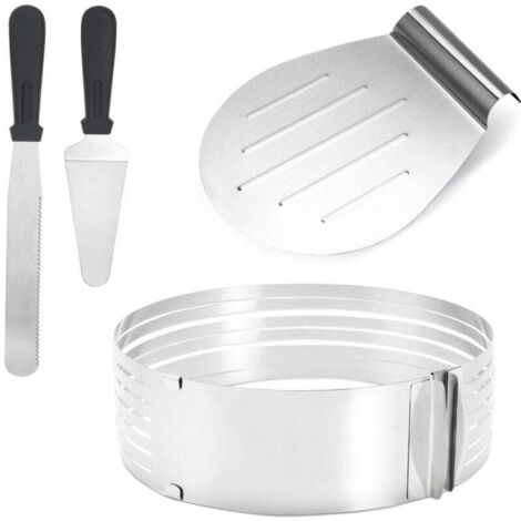 ALOVZE 4 pezzi di supporto per il taglio della base della torta, anello per torta con diametro di 23–30 cm, per cuocere e decorare in cucina (1/4)