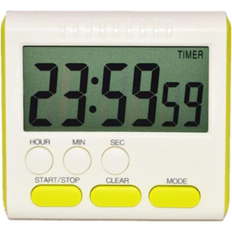 Mini timer digitale, formato 24 ore, conto alla rovescia e cronometro, per cucina, sport, studio, riunioni (1/4)