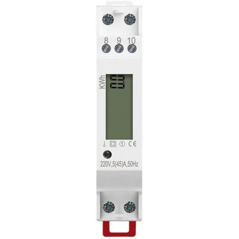 Contatore elettronico monofase da 45 A con microguida, binario 1P, contatore intelligente, affitto casa, esportazione di alloggi, display digitale, contatore con guida