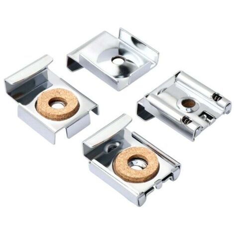1 juego de 4 soportes resistentes para espejos, soportes de pared para espejos, ganchos para espejos, clips para espejos, soportes de pared para espejos de baño y vestidor (1/4)