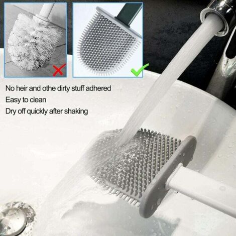 Scopino WC In Silicone Unique Per Camper: Compatto Con Supporto A Parete E Vassoio Antigoccia - Per WC In Ceramica E Plastica