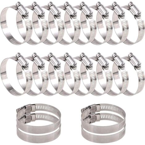 Set 15 Fascette Stringitubo In Acciaio Inox 304 – Miste 10-38 Mm, Regolabili A Vite - 3
