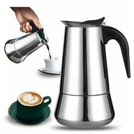 Caffettiera italiana 12 tazze in acciaio inox compatibile con tutti i tipi di piano cottura 12 tazze