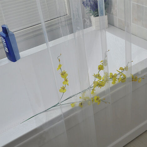 Startseite Tenda Doccia Lunga 180x180 Cm Con Fiori Semitrasparenti - PEVA Impermeabile Con 12 Ganci Antiruggine - 2
