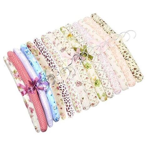 Percha acolchada, 5 perchas florales para abrigos, camisas, blusas y vestidos, suave, entrega aleatoria. (1/4)