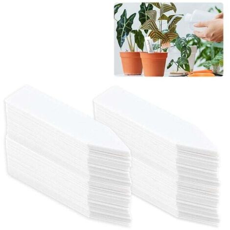 200 etiquetas para plantas, etiquetas para jardín (5 x 1 cm), etiquetas de plástico para huertos, etiquetas para jardín exterior, blancas