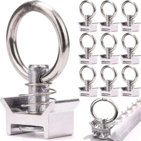 Confezione da 10 accessori di fissaggio facili, perno facile con anello, binario di fissaggio per camion, binario di fissaggio per aeromobili (1/4)