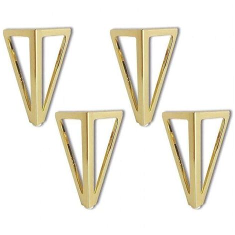 gambe per tavolo in metallo triangolari da 15 cm, gambe per mobili in stile moderno per armadi, divani, letti, oro