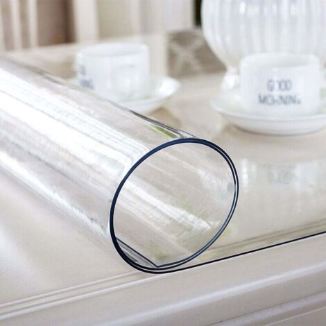 Tovaglia in PVC trasparente, pellicola da tavolo, 60x100 cm, spessore 2 mm, impermeabile, resistente all'olio, antiscivolo