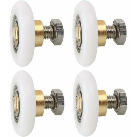 Ruote per porta doccia da 4 pezzi, 23 mm, ruote di ricambio per porta doccia Ruote di ricambio per porta doccia scanalata con diametro viti