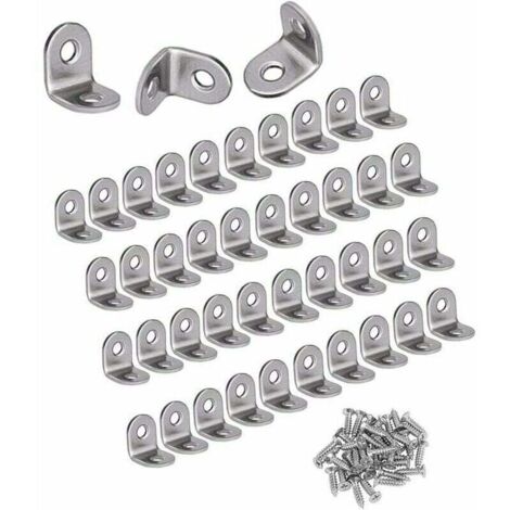 Staffe Angolari Staffa Angolare in Acciaio Inossidabile da 30 Pezzi Staffa Angolare ad Angolo Retto da 90 Gradi - 20mm x 20mm x 16mm Connettore Angolare per Giunto per Fissaggio Mobili a Forma di L (1/4)