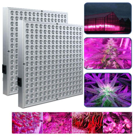 Lampada per piante a LED EINFEBEN 2x 15W Lampada per piante 225 LED per serra Luce per piante a spettro completo rosso blu per piantine e fiori da giardino