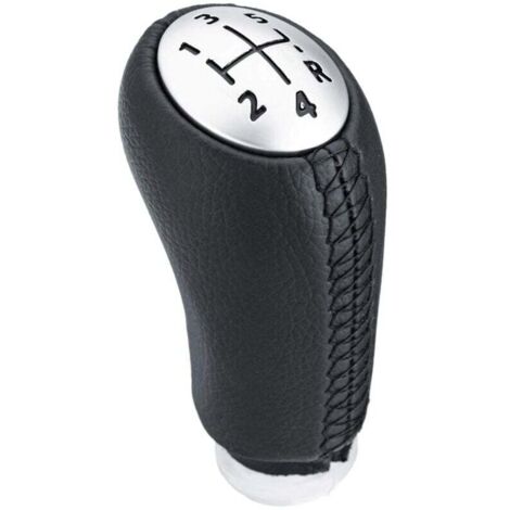 Pomo de cambio manual de 5 velocidades para Renault Clio III (2005-09), Megane 2 Laguna 2 (2003-09), Clio 4 (2012-19), cuero negro, con adaptador