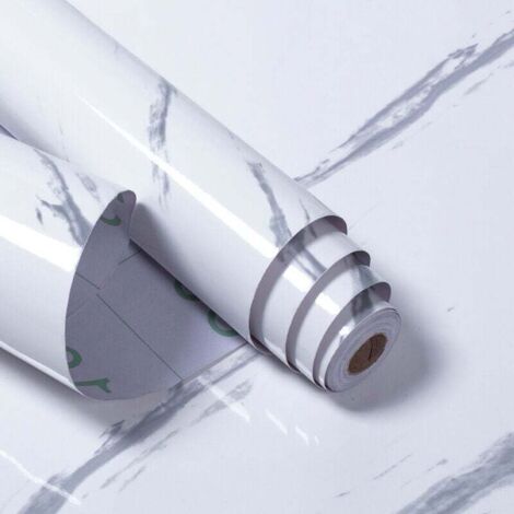 EINFEBEN Pellicola autoadesiva per mobili Marmo Bianco 500x61 cm PVC, ristrutturazione e decorazione