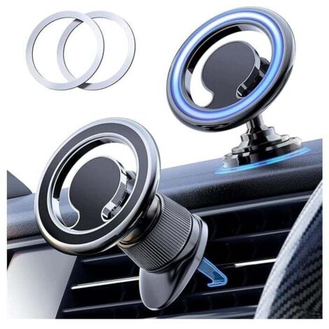 Soporte magnético para teléfono de coche compatible con Magsafe [2 en 1] Soporte universal para teléfono de coche con ventilación de aire para iPhone 14 13 Samsung para todos los teléfonos inteligente
