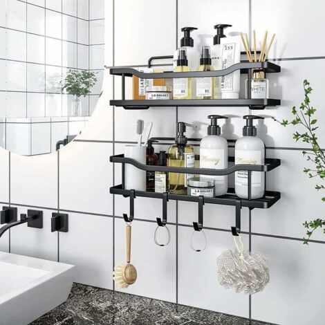 Mensola angolare per doccia, mensola per bagno, cestino portaoggetti per doccia senza foratura