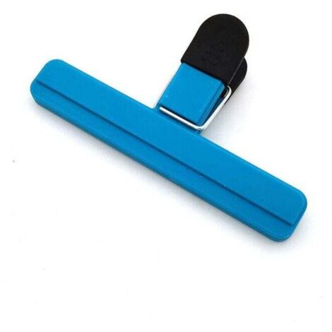 Cierre para bolsas de alimentos, 3 clips de plástico para sellar bolsas de alimentos, ideal para empaquetar aperitivos y abrir bolsas (15,3 cm, azul)