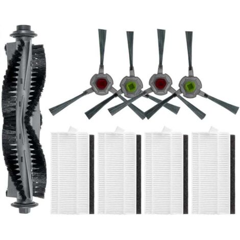 Kit de 9 brosses latérales principales pour aspirateur robot P20, 1 brosse à rouleau principale, 4 filtres HEPA, 4 brosses latéral (1/4)